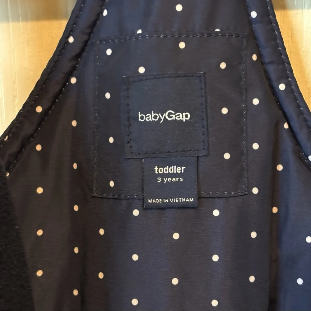 Gap Girl's Snow Bib Overalls Navy with Polka Dots Size 3 Years Toddler
